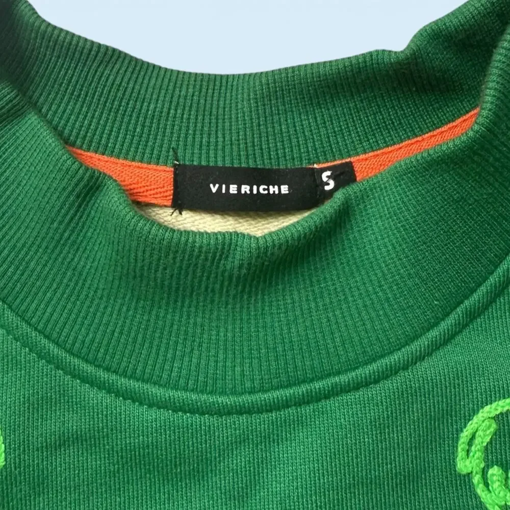 Vieriche Green Graphic Embroidered T-Shirt Men’s Size S Streetwear